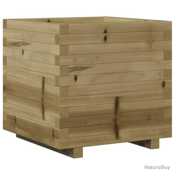 Jardini�re bac lit sur�lev� plantes fleurs terrasse jardin 50 x 50 x 49,5 cm bois de pin impr�gn� m
