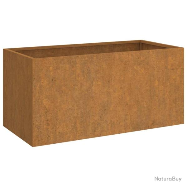 Jardini�re bac lit sur�lev� plantes fleurs terrasse jardin 62 x 30 x 29 cm acier corten marron 02_0