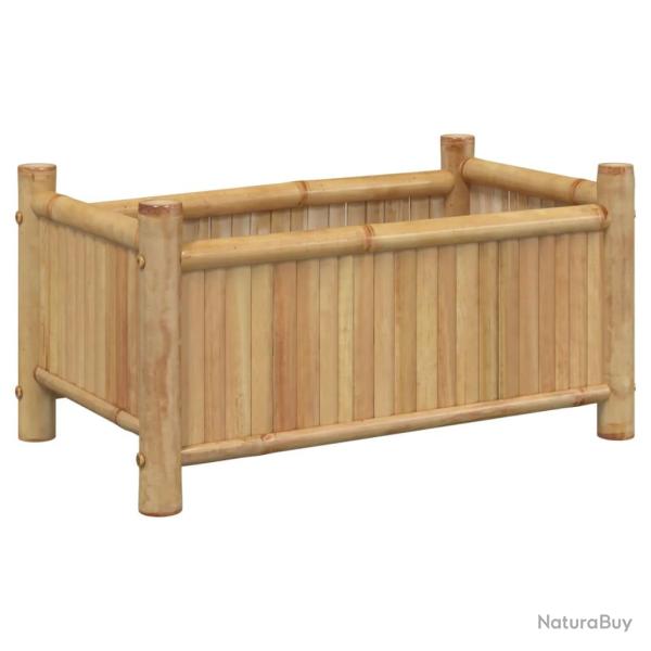 Jardini�re bac lit sur�lev� plantes fleurs terrasse jardin 50 x 30 x 25 cm bambou marron 02_0037624