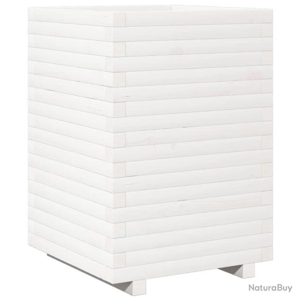 Jardini�re bac lit sur�lev� plantes fleurs terrasse jardin 50 x 50 x 72 cm bois de pin massif blanc