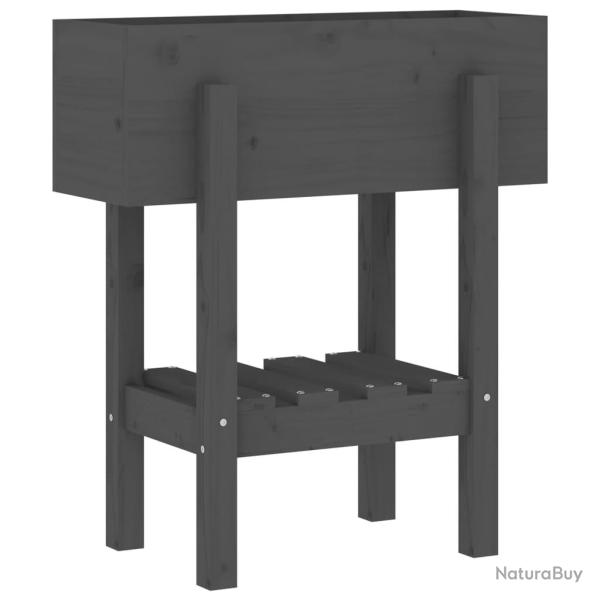 Jardini�re bac lit sur�lev� plantes fleurs terrasse jardin 62 x 30 x 69 cm bois massif de pin gris