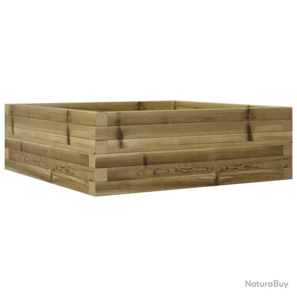 Jardini�re bac lit sur�lev� plantes fleurs terrasse jardin 70 x 70 x 23 cm bois de pin impr�gn� mar
