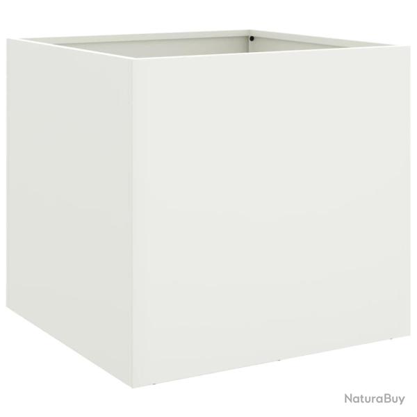 Jardini�re bac lit sur�lev� plantes fleurs terrasse jardin 42 x 40 x 39 cm acier blanc 02_0037601