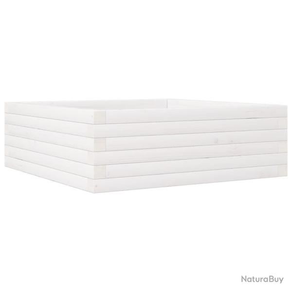 Jardini�re bac lit sur�lev� plantes fleurs terrasse jardin 70 x 70 x 23 cm bois de pin massif blanc