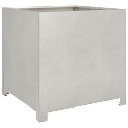 Jardini&egrave;re bac lit sur&eacute;lev&eacute; plantes fleurs terrasse jardin 50 x 50 x 50 cm acier inoxydable Argent