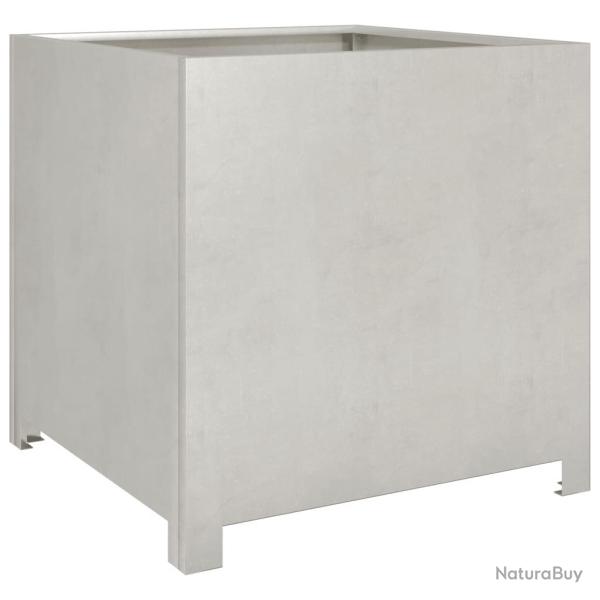 Jardini�re bac lit sur�lev� plantes fleurs terrasse jardin 50 x 50 x 50 cm acier inoxydable Argent