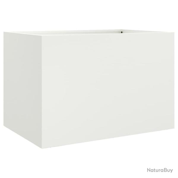 Jardini�re bac lit sur�lev� plantes fleurs terrasse jardin 62 x 47 x 46 cm acier blanc 02_0037757