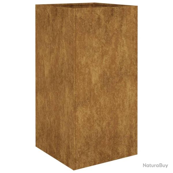 Jardini�re bac lit sur�lev� plantes fleurs terrasse jardin 40 x 40 x 80 cm acier corten marron 02_0