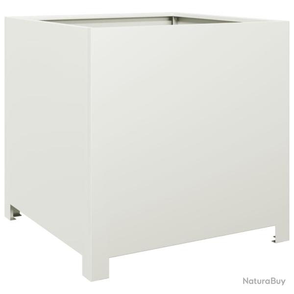 Jardini�re bac lit sur�lev� plantes fleurs terrasse jardin 50 x 50 x 50 cm acier blanc 02_0037653