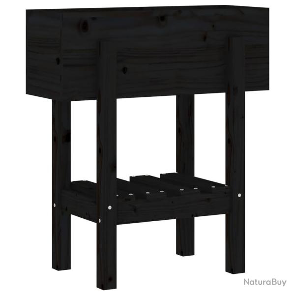 Jardini�re bac lit sur�lev� plantes fleurs terrasse jardin 62 x 30 x 69 cm bois massif de pin noir