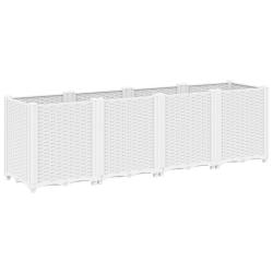 Jardini&egrave;re bac lit sur&eacute;lev&eacute; plantes fleurs terrasse jardin 160 x 40 x 53 cm polypropyl&egrave;ne blanc 02_