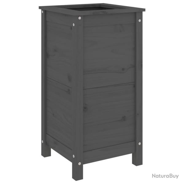 Jardini�re bac lit sur�lev� plantes fleurs terrasse jardin 40 x 40 x 78 cm bois massif de pin gris
