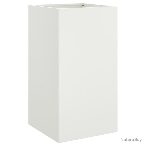 Jardini�re bac lit sur�lev� plantes fleurs terrasse jardin 42 x 38 x 75 cm acier blanc 02_0037597