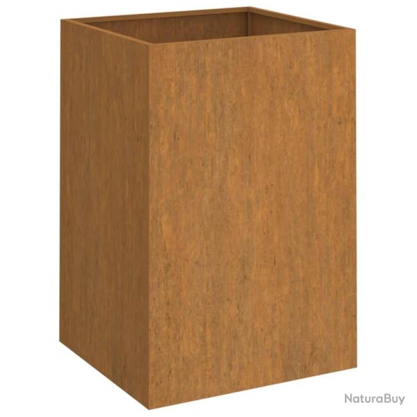 Jardini�re bac lit sur�lev� plantes fleurs terrasse jardin 42 x 38 x 75 cm acier corten marron 02_0