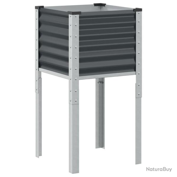Jardini�re bac lit sur�lev� plantes fleurs terrasse jardin 45 x 45 x 88 cm acier anthracite 02_0037
