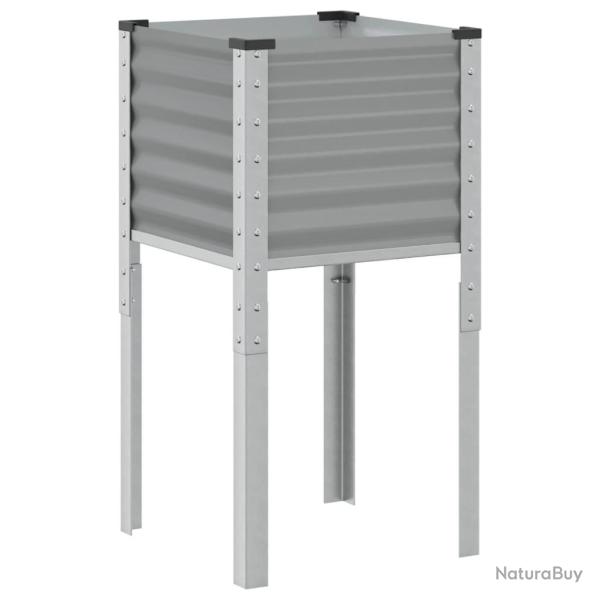 Jardini�re bac lit sur�lev� plantes fleurs terrasse jardin 45 x 45 x 88 cm acier gris 02_0037614
