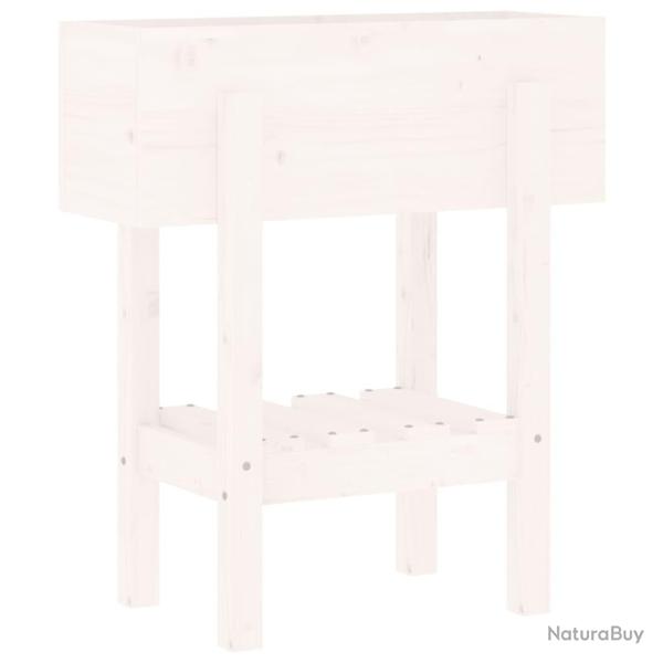 Jardini�re bac lit sur�lev� plantes fleurs terrasse jardin 62 x 30 x 69 cm bois massif de pin blanc