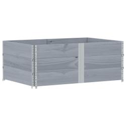 Jardini&egrave;re bac lit sur&eacute;lev&eacute; plantes fleurs terrasse jardin 150 x 100 cm bois de pin massif gris 02_