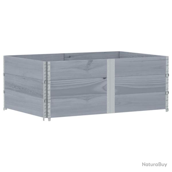 Jardini�re bac lit sur�lev� plantes fleurs terrasse jardin 150 x 100 cm bois de pin massif gris 02_