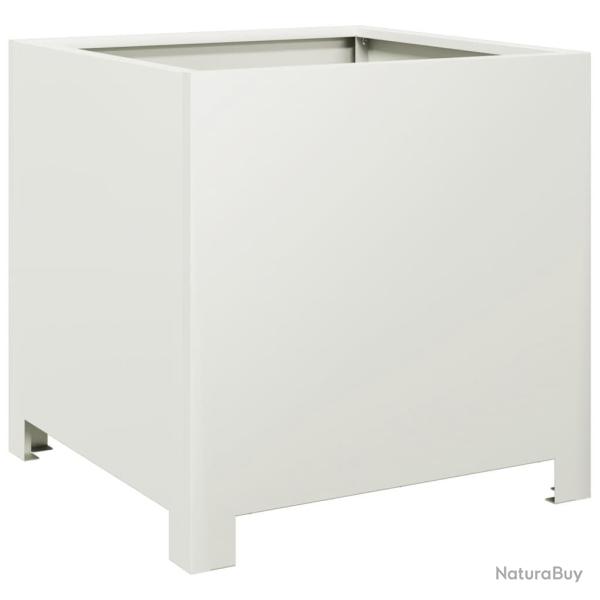 Jardini�re bac lit sur�lev� plantes fleurs terrasse jardin 40 x 40 x 40 cm acier blanc 02_0037539