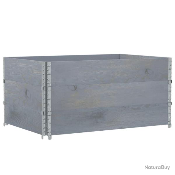 Jardini�re bac lit sur�lev� plantes fleurs terrasse jardin 120 x 80 cm bois massif de pin gris 02_0