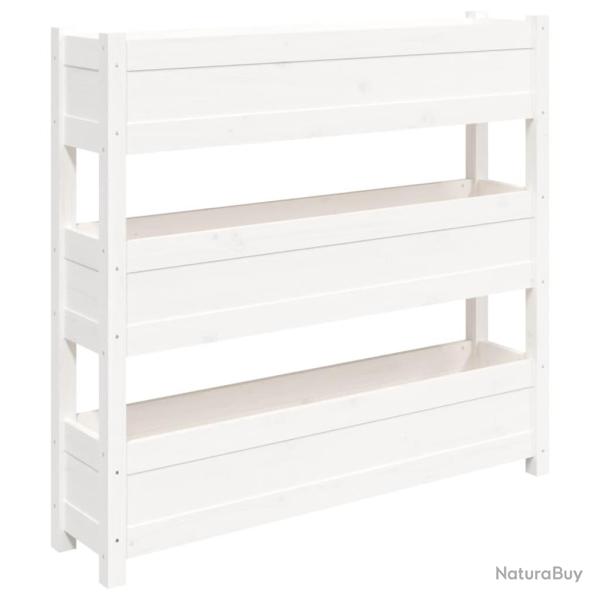 Jardini�re bac lit sur�lev� plantes fleurs terrasse jardin 112 x 25 x 104,5 cm bois massif de pin b