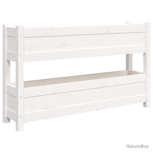 Jardini�re bac lit sur�lev� plantes fleurs terrasse jardin 112 x 25 x 66 cm bois massif de pin blan