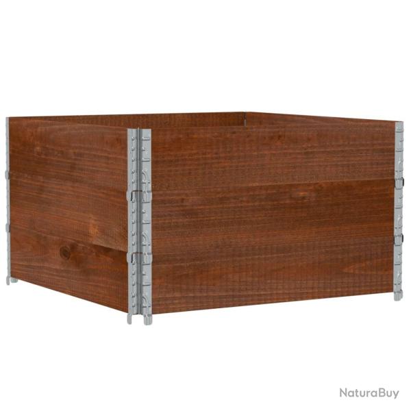 Jardini�re bac lit sur�lev� plantes fleurs terrasse jardin 100 x 100 cm bois massif de pin marron 0