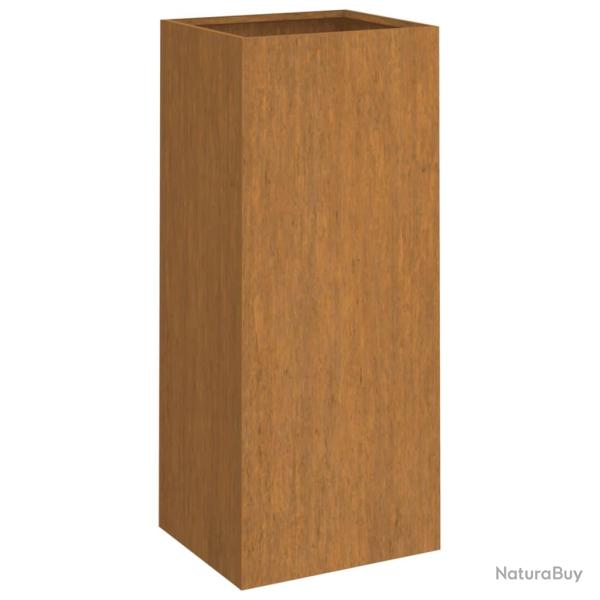 Jardini�re bac lit sur�lev� plantes fleurs terrasse jardin 32 x 29 x 75 cm acier corten marron 02_0