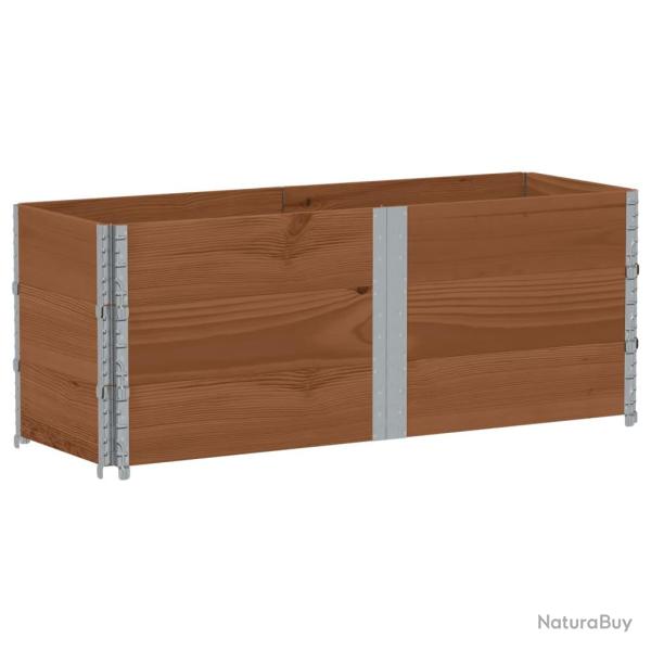 Jardini�re bac lit sur�lev� plantes fleurs terrasse jardin 150 x 50 cm bois massif de pin marron 02