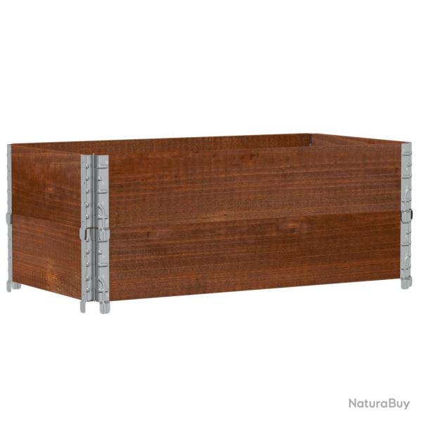 Jardini�re bac lit sur�lev� plantes fleurs terrasse jardin 100 x 50 cm bois massif de pin marron 02