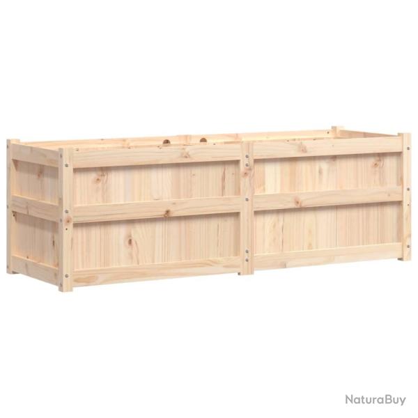 Jardini�re bac lit sur�lev� plantes fleurs terrasse jardin 150 x 50 x 50 cm bois de pin massif marr