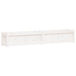 Jardini&egrave;re bac lit sur&eacute;lev&eacute; plantes fleurs terrasse jardin 180 x 31 x 31 cm bois de pin massif blan