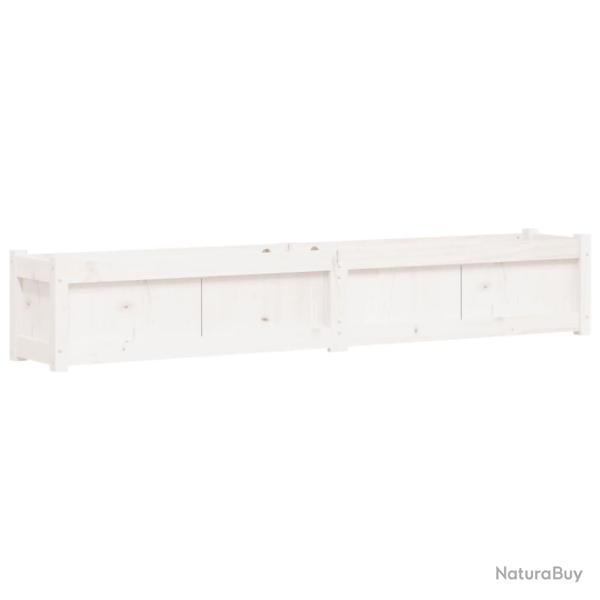 Jardini�re bac lit sur�lev� plantes fleurs terrasse jardin 180 x 31 x 31 cm bois de pin massif blan