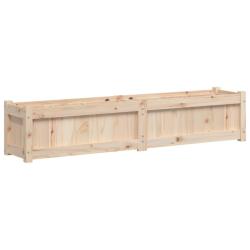 Jardini&egrave;re bac lit sur&eacute;lev&eacute; plantes fleurs terrasse jardin 150 x 31 x 31 cm bois de pin massif marr