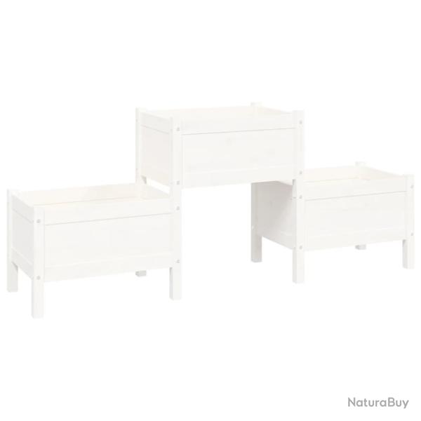 Jardini�re bac lit sur�lev� plantes fleurs terrasse jardin 178,5 x 44 x 75 cm bois massif de pin bl