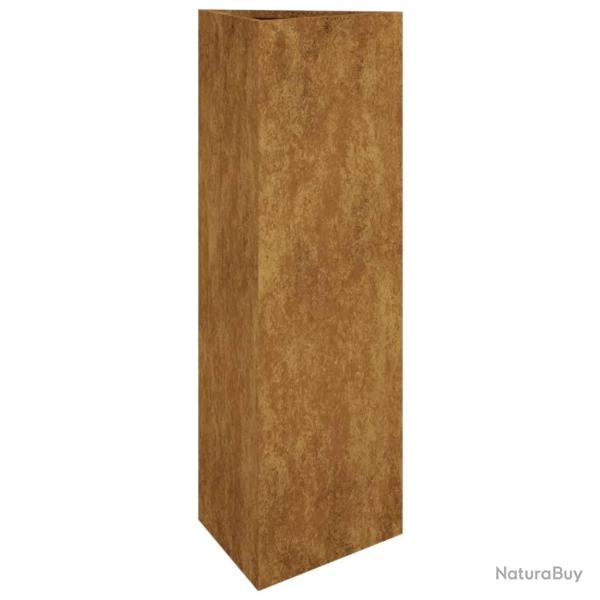 Jardini�re bac lit sur�lev� plantes fleurs terrasse jardin 30 x 26 x 75 cm acier corten marron 02_0