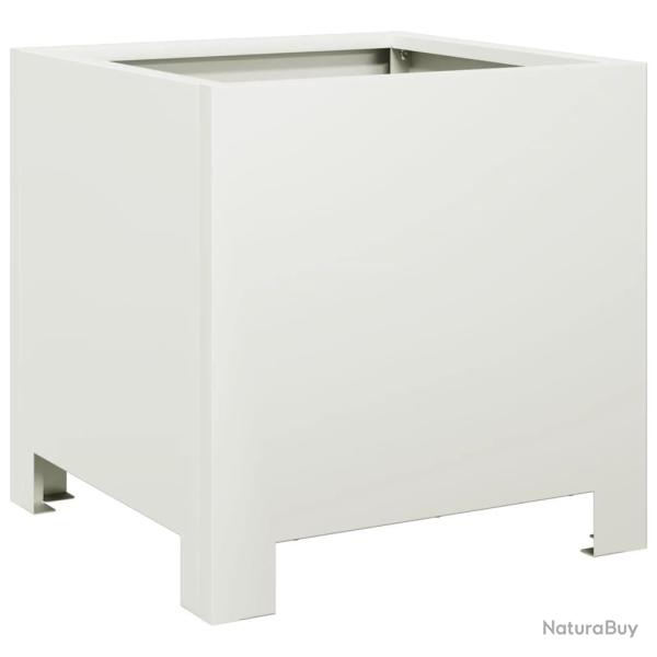 Jardini�re bac lit sur�lev� plantes fleurs terrasse jardin 30 x 30 x 30 cm acier blanc 02_0037484