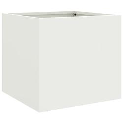 Jardini&egrave;re bac lit sur&eacute;lev&eacute; plantes fleurs terrasse jardin 32 x 30 x 29 cm acier blanc 02_0037506