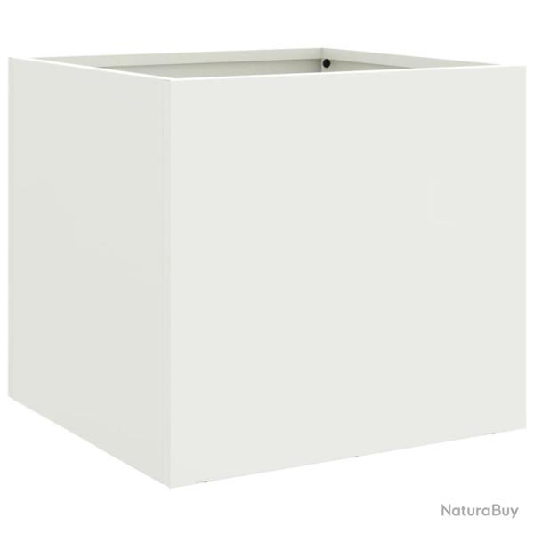 Jardini�re bac lit sur�lev� plantes fleurs terrasse jardin 32 x 30 x 29 cm acier blanc 02_0037506