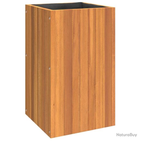 Jardini�re bac lit sur�lev� plantes fleurs terrasse jardin 35 x 35 x 60 cm bois massif d'acacia mar