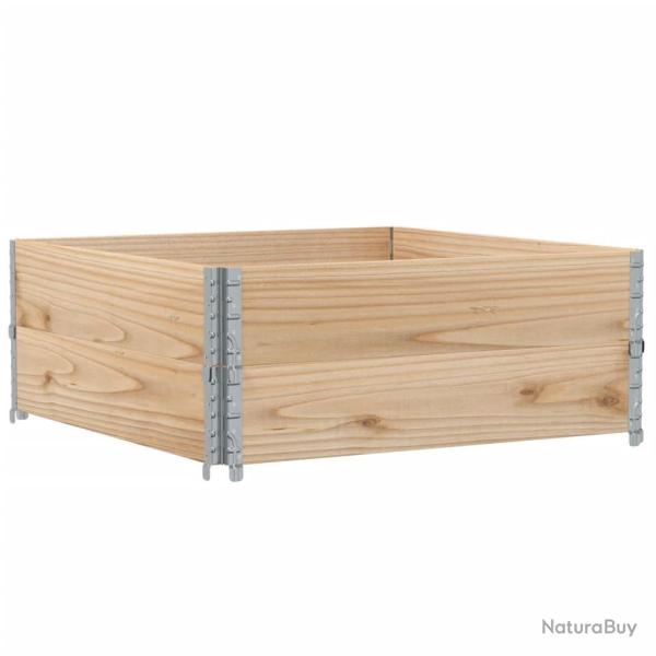Jardini�re bac lit sur�lev� plantes fleurs terrasse jardin 100 x 100 cm bois de pin massif marron 0