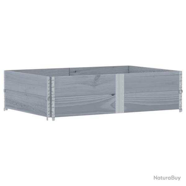 Jardini�re bac lit sur�lev� plantes fleurs terrasse jardin 150 x 100 cm bois de pin massif gris 02_