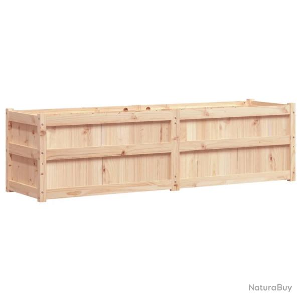 Jardini�re bac lit sur�lev� plantes fleurs terrasse jardin 180 x 50 x 50 cm bois de pin massif marr