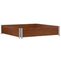 Jardini&egrave;re bac lit sur&eacute;lev&eacute; plantes fleurs terrasse jardin 100 x 100 cm bois massif de pin marron 0