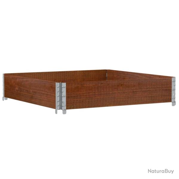 Jardini�re bac lit sur�lev� plantes fleurs terrasse jardin 100 x 100 cm bois massif de pin marron 0