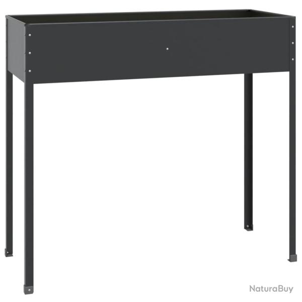 Jardini�re bac lit sur�lev� plantes fleurs terrasse jardin 100,5 x 40,5 x 90 cm acier galvanis� ant