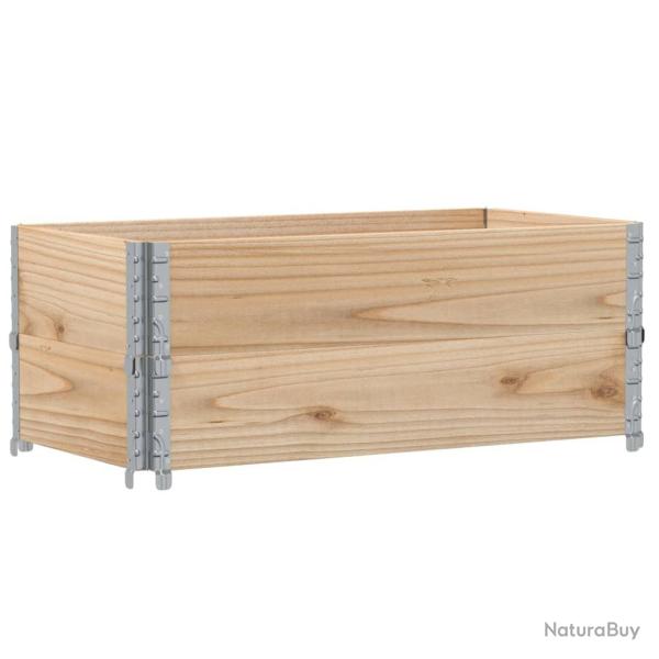 Jardini�re bac lit sur�lev� plantes fleurs terrasse jardin 100 x 50 cm bois de pin massif marron 02