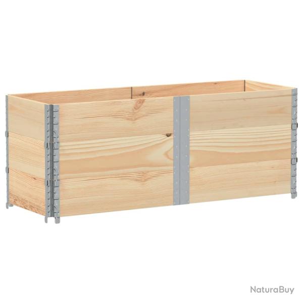 Jardini�re bac lit sur�lev� plantes fleurs terrasse jardin 150 x 50 cm bois de pin massif marron 02