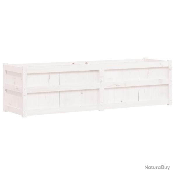 Jardini�re bac lit sur�lev� plantes fleurs terrasse jardin 180 x 50 x 50 cm bois de pin massif blan